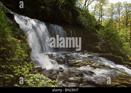 Sgwd Isaf Clun-Gwyn, Afon Mellte, Ystradfellte, Brecon Beacons National Park, Powys, Wales, UK, Europa Stockfoto