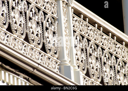 Haus mit Gusseisen Spitzen in East Melbourne, Melbourne, Australien Stockfoto