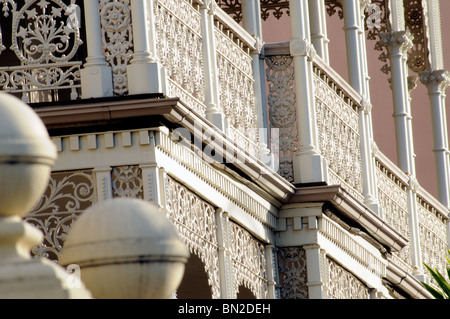 Haus mit Gusseisen Spitzen in East Melbourne, Melbourne, Australien Stockfoto