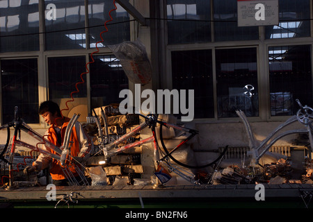 China, Beijing, Fahrrad-Fabrik Stockfoto