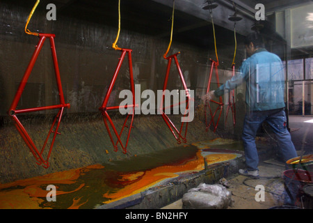 China, Beijing, Fahrrad-Fabrik Stockfoto