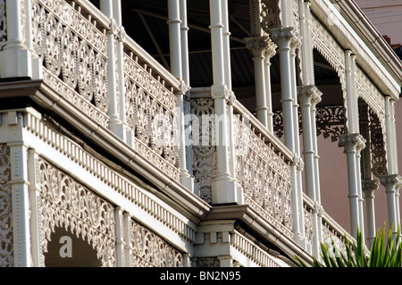 Haus mit Gusseisen Spitzen in East Melbourne, Melbourne, Australien Stockfoto