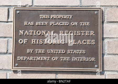 National Register of Historic Places Plakette auf das Gebäude, ein baskisches Restaurant und Hotel in Fresno, Kalifornien Stockfoto