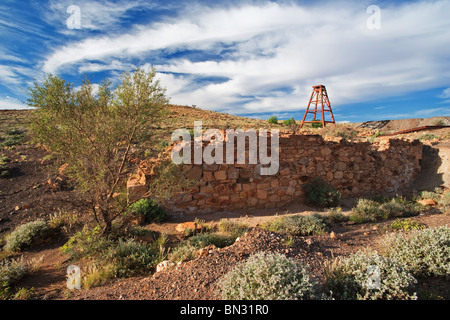 Verlassene mine in der Nähe von Silverton, New South Wales Australien Stockfoto