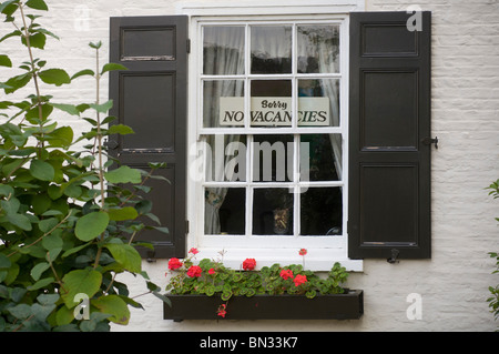Sorry, No Vakes - melden Sie sich in einem UK Guest House Fenster Stockfoto