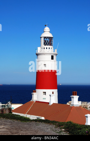 Der Leuchtturm in Europa Point, Gibraltar, Großbritannien, Westeuropa. Stockfoto