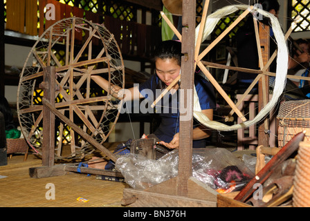 Seidenfabrik Sankhampaeng, Chiang Mai, Thailand, Asien Stockfoto