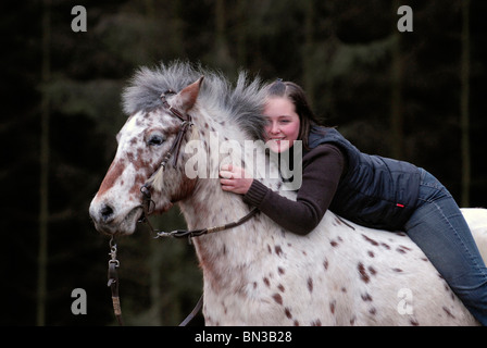 Mädchen mit pony Stockfoto