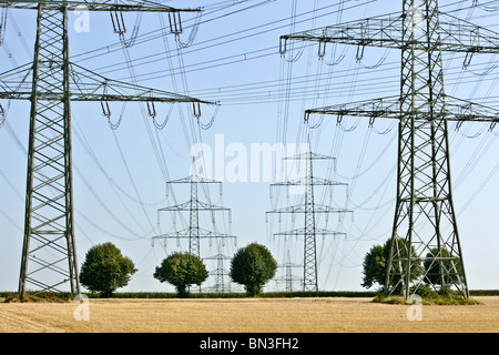 Freileitung Turm, Essen, Nordrhein-Westfalen, Deutschland Stockfoto