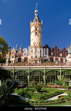 Schweriner Schloss mit Orangerie, Schwerin, Mecklenburg-Western Pomerania, Deutschland Stockfoto