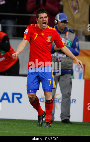 DAVID VILLA feiert 1. GOA Spanien V PORTUGAL GREEN POINT Stadion Kapstadt Südafrika 29. Juni 2010 Stockfoto