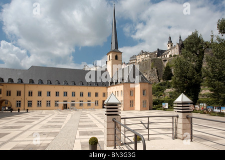 Abtei Neumünster und St. Johanneskirche, Grund, Luxemburg, Europa Stockfoto