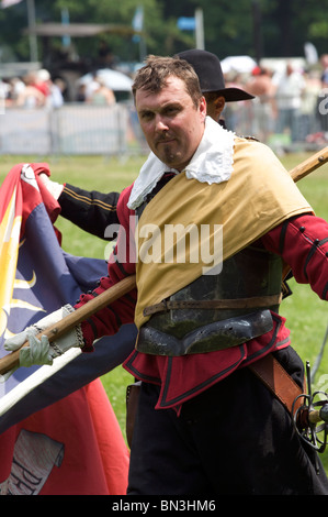 Ein Mitglied des Vereins englischer Bürgerkrieg Reenactment - The Sealed Knot Stockfoto