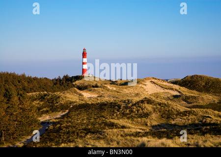 Leuchtturm auf der Insel Amrum, Schleswig-Holstein, Deutschland, erhöhten Blick Stockfoto