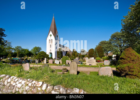 St. Clemens Kirche und Friedhof, Nebel, Amrum, Deutschland Stockfoto