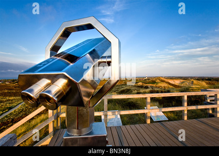 Fernglas auf eine Aussichtsplattform, Kampen, Sylt, Deutschland Stockfoto