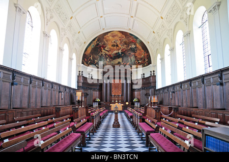 Das Innere der Kapelle, am Royal Hospital, Chelsea, London, UK. Juni 2010 Stockfoto