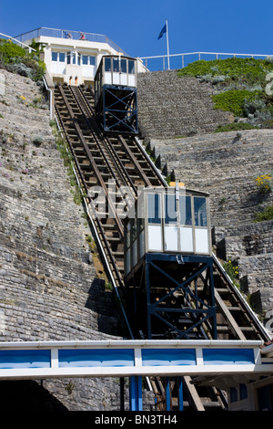 Bournemouth Cliff Railway, Dorset an der englischen Südküste im Sommer. Stockfoto