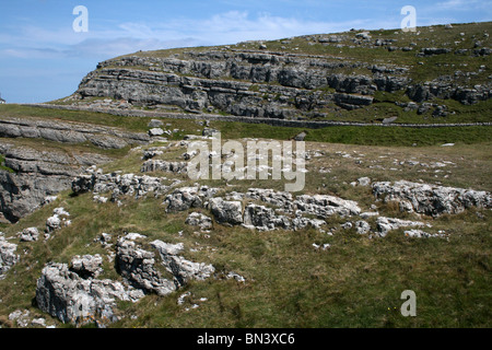 Kalkstein-Klippen auf der Great Orme, Llandudno, Wales Stockfoto