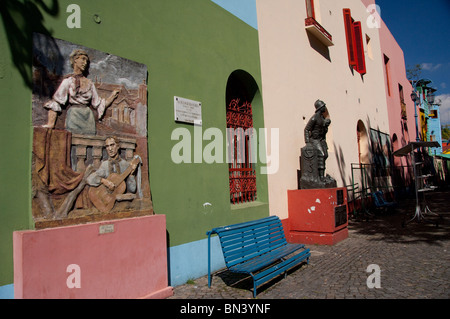 Argentinien, Buenos Aires Capital City. La Boca, dem Geburtsort des Tango. Bunte Caminito (aka Tango Street). Stockfoto