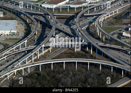 Luftaufnahme über Houston Texas Autobahnkreuz Stockfoto