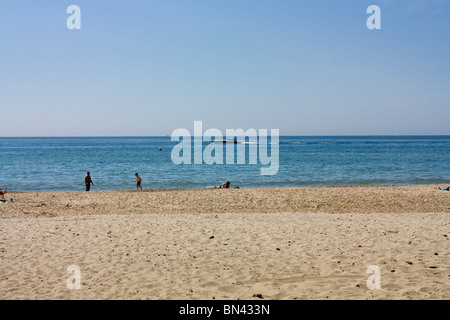 Strand von Bournemouth, Dorset an der englischen Südküste im Sommer. Stockfoto