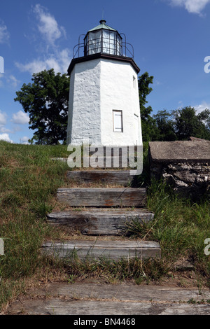 Stony Point Leuchtturm auf dem Gelände der Stony Point Battlefield State Historic Site, New York, USA. Stockfoto