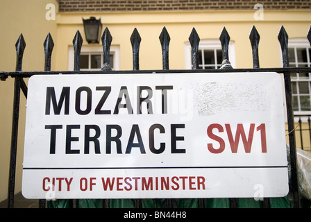 Mozart Terrasse London SW1. Mozart-Terrasse, ist Teil der Ebury Street. HOMER SYKES Stockfoto