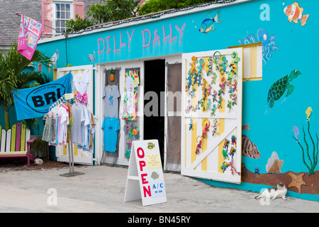 Ein Souvenir-Shop auf Harbour Island, Bahamas. Stockfoto