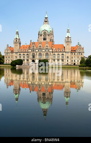 Senken Sie Neues Rathaus, Hannover, Niedersachsen, Deutschland Stockfoto