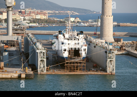 Schwimmenden Trockendock Einrichtungen an Livorno Italien Stockfoto