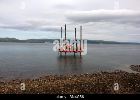 Vierbeinigen Jack-up-Rig-Firth of Clyde Dunoon Westküste Schottlands Stockfoto