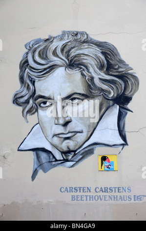 Ludwig Van Beethoven zu karikieren, außerhalb seiner Geburtsstadt Bonn Deutschland Deutschland Europa Stockfoto