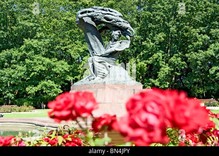 Royal Park Lazienki in Warschau mit Denkmal von Frederic Chopin. Stockfoto