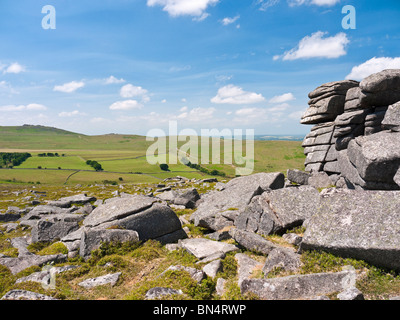 Irishmans Wand auf Belstone. Okehampton Bereich Dartmoor NP Devon UK Stockfoto