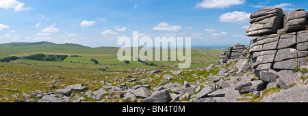 Blick vom Irishmans Wand Belstone gemeinsamen ja Tor und High Willhays. Okehampton Bereich Dartmoor NP Devon UK Stockfoto