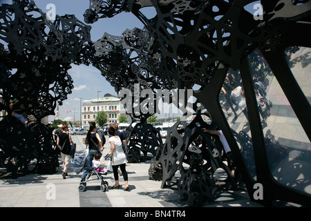 Zeitgenössische Kunst-Installation errichtet für die 2010 Europäische Kulturhauptstadt in Eminonu, Istanbul, Türkei Stockfoto