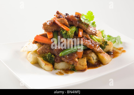 Rindfleisch Stir Fry mit Kartoffeln Stockfoto