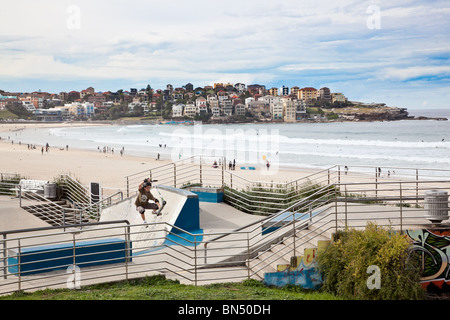 Die Skate-Park und Strand am Bondi Beach in der Nähe von Sydney, Australien Stockfoto