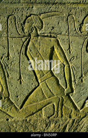 als Relief Detail aus dem Tempel von Abu Simbel in Ägypten Stockfoto