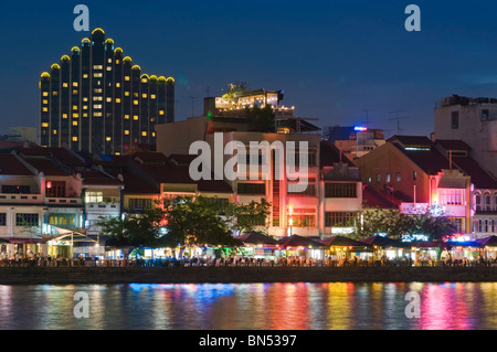 Boat Quay Singapore River Singapur Stockfoto