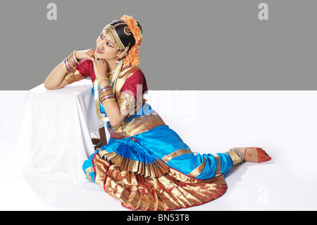 Einen Ausdruck in Bharat Natyam träumen Stockfoto