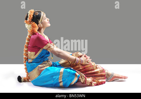 Einen Ausdruck in Bharat Natyam träumen Stockfoto