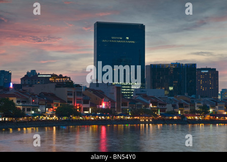 Boat Quay Singapore River Singapur Stockfoto