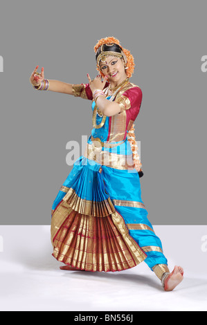 Krishna eine Haltung in Bharat natyam Stockfoto