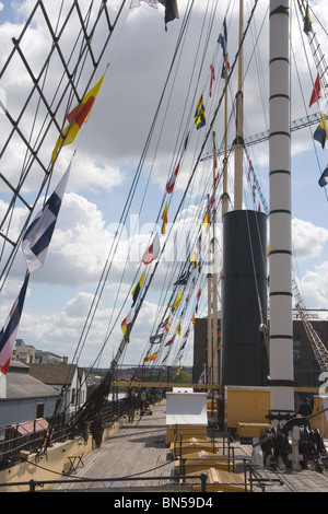 Deck der SS Great Britain in bristol Stockfoto