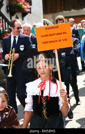 traditionelles fest in einem kleinen elsässischen Dorf in Frankreich Stockfoto