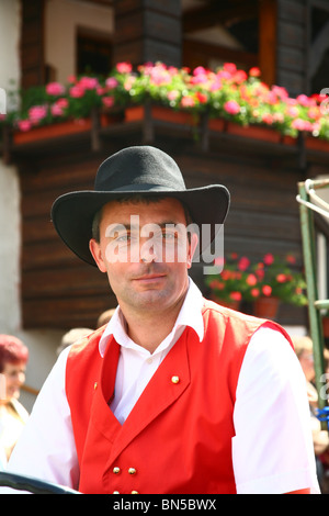 traditionelles fest in einem kleinen elsässischen Dorf in Frankreich Stockfoto