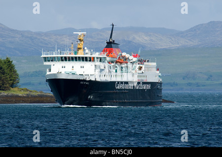 Caledonian Macbrayne Fähre die "Isle of Mull" nähert sich der Hafen von Oban, Schottland, Vereinigtes Königreich Stockfoto