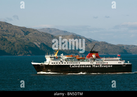 Caledonian Macbrayne Fähre die "Isle of Mull" nähert sich Craignure Hafen, Isle of Mull, Schottland, UK Stockfoto